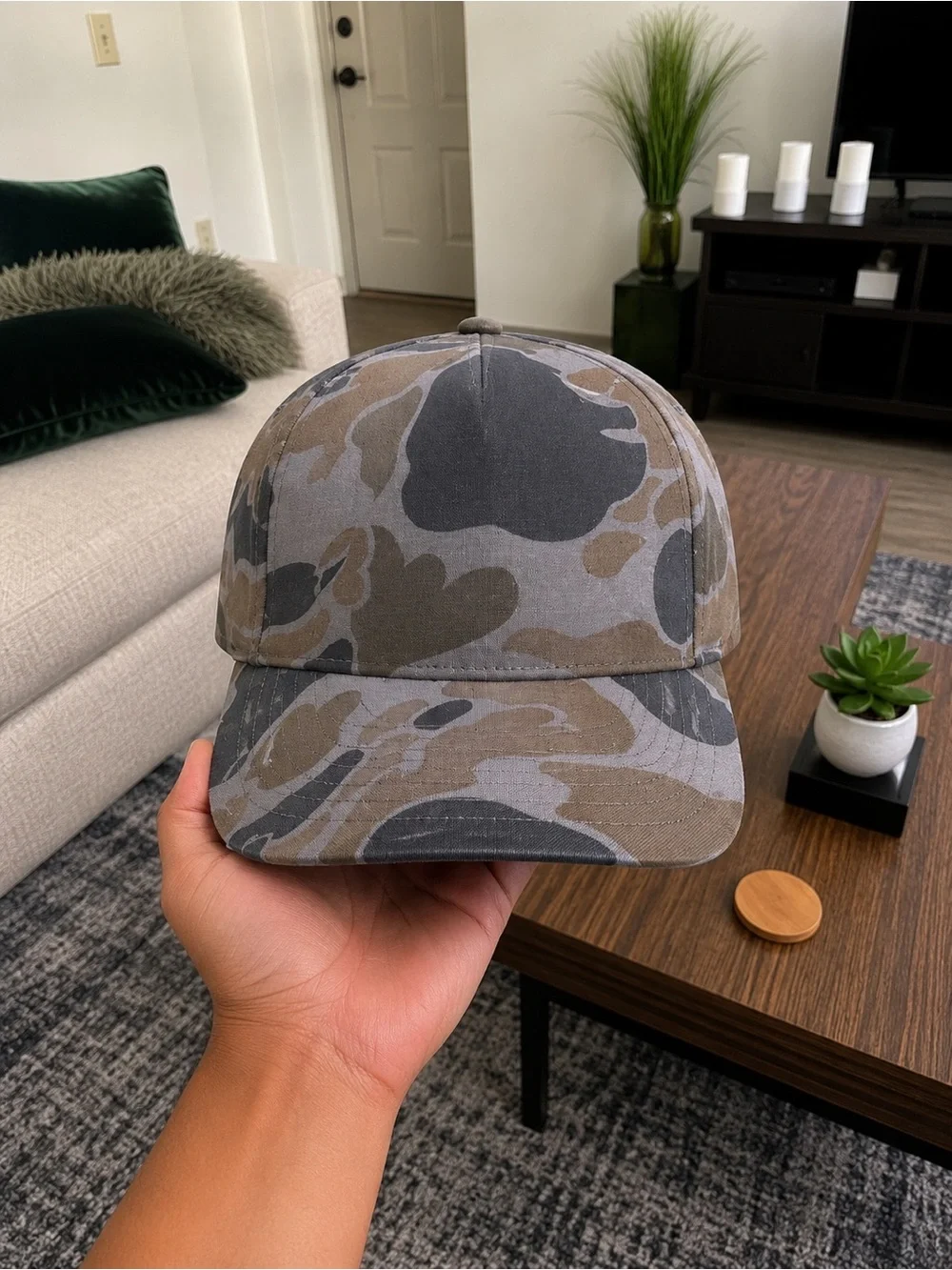 Camouflage Baseball Cap - Olive Gray Camo